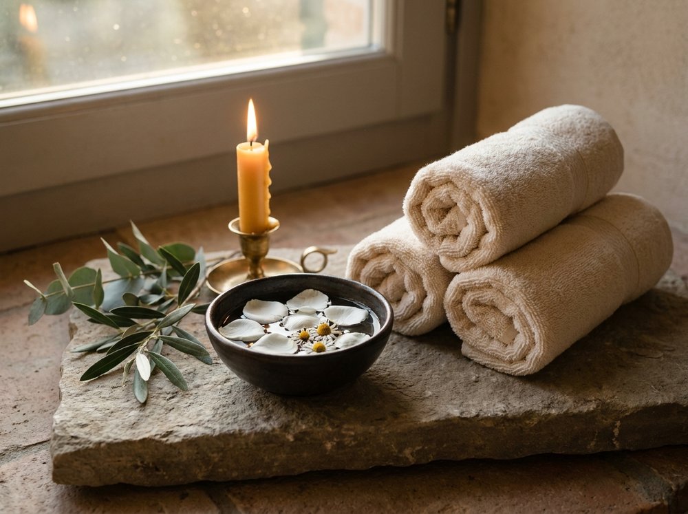 Dettaglio sensoriale di una SPA: ambiente curato e rilassante